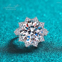 Cluster Rings Inbeaut 925 Silver 10 Ct Excellent Cut D Color Pass Diamond Test Extremely Big Sparkling Moissanite Wedding Ring Fine Jewelry
