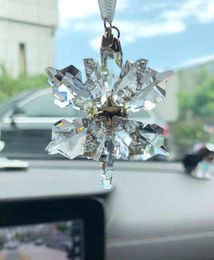 Charms 2023 Crystal 3D Snowflakes Car Trim Interrior Ornament Figurine Sun Catcher Hanging Christmas Gift Xmas Craft