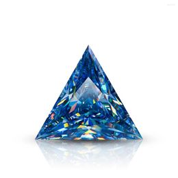 Loose Gemstones Triangle Cut Blue Moissanite Real Stone For Diamond Ring With GRA Certificate Precious Gems