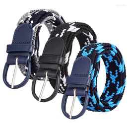 Belts Women 'S Elastic Belt Blue Grey Twill Casual For Men Black Breathable Student Woven Leather