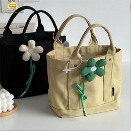 Storage Bags Japanese Large Capacity Multi-Pocket Handbag Canvas Tote Simple Shopping Bag For Lunch Box Working Mother Baby