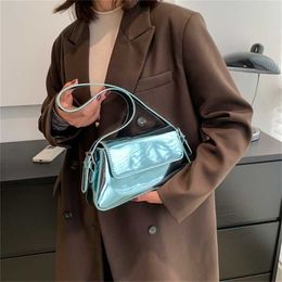 Chic Underarm Bags and Luxury Design Handbags Fashion Elegant Shoulder Purses Phone for Women Silver Soft Leather Small Tote Bag