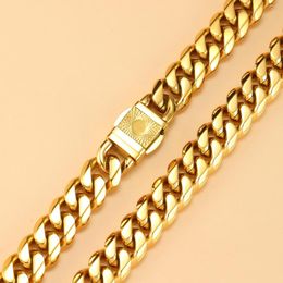 Necklace Earrings Set Exquisite Cuban Link Chain On The Neck 18K Gold Plated 316 Stainless Steel Bracelet For Men Women Joyas Fashion