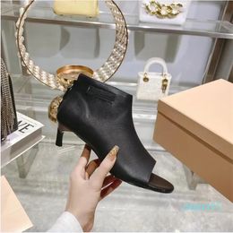 Designer runway short boots cashmere material high heel sandals single item shoes