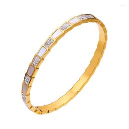 Bangle African Dubai Jewelry For Women Stainless Steel Hand Bracelets 2023 Wholesale Charming Gold Plated Chirstmas Gift