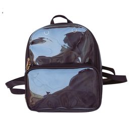 School Bags Ransel Wanita Fashion Musim Panas Tas Pelajar Transparan Serbaguna Jernih Kualitas Tinggi Kulit Travel 230516