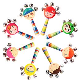 Baby Toys Wood Cartoon Rattle Baby Early Education Rattle Rattle Childrens Toy Educational Toys for Kids Musical Instrument Toy