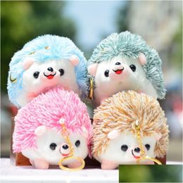 Keychains Lanyards Cute 12Cm Cartoon Hedgehog Toys Key Chain Ring Bag Pendant Plush Toy Stuffed Animals Drop Delivery Fashion Acces Oteso