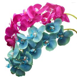 Decorative Flowers 11 Heads 72cm Artificial Flower Phalaenopsis Orchid Silk Real Touch Butterfly Orchidee Wedding Home Decoration