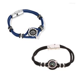 Charm Bracelets Handmade Paracord Emergency Compass Bracelet For Outdoor Enthusiast