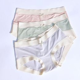 Women's Panties 5 Pairs Women Panties Seamless Soft Modal Elastic Medium Waist Simple Underwear Thin Breathable Wormwood Antibacterial Briefs 230516