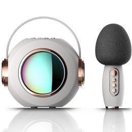 LS-T6 K Gebao LED color lights wireless Bluetooth mini speaker with Mike microphone artifact household singing portable