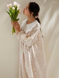 Women's Sleepwear Cotton Nightgown Girl Nightdress Princess Women Vintage Autumn Long Sleeve Winter