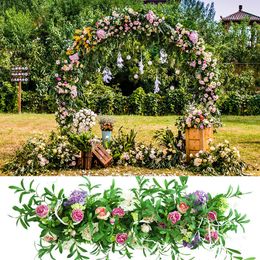 Decorative Flowers Customise DIY Wedding Arch Backdrop Road Lead Flower Row Artificial Silk Wall Decor For Party El Ceremony