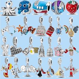 925 sterling silver charms for jewelry making for pandora beads Ocean Travel Plane Dangle Love charms set Pendant DIY Fine