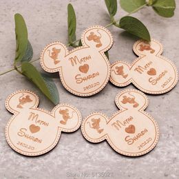 Party Favor Wedding Save The Date Magnet / Wood Mouce /Rustic Personalised
