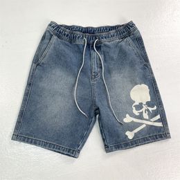 Original MMJ Blue Jeans Men Hiphop Streetwear Casual Shorts for Men Skull Printed Men Shorts Trend Fashion Shorts