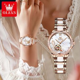 Wristwatches Watch For Women Top Ceramic Strap Waterproof Ladies Watches Automatic Mechanical Wristwatch Montre Femme Bracelet