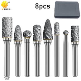 Frees 8pcs 1 set of 6mm to 12mm carbide burr drill bits for CNC engraving 6MM rotary cutter lime