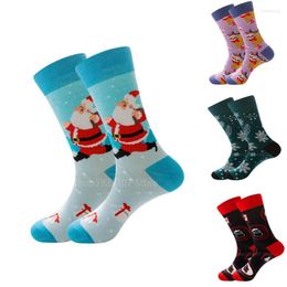 Women Socks Novelty Ugly Xmas Unisex Adult 80%Cotton Santa Graphic Colourful Elk Snowflake Funny Gothic Christmas Gift Stockings