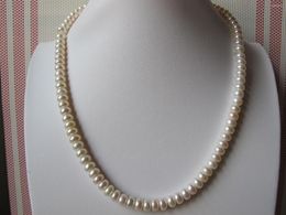 Chains Hand Knotted 8-9mm White Abacus Disk Pearl Necklace Long 45cm Fashion Jewelry