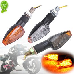 New 4pcs Universal Motorcycle LED Turn Signals Long Short Turn Signal Indicator Lights Blinkers Flashers Amber Colour Accessories