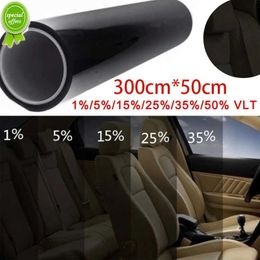 New 50cm X 300cm 1/5/15/25/35/50 Percent VLT Window Tint Film Glass Sticker Sun Shade Film for Car UV Protector foils Sticker Films