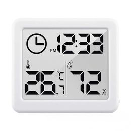 Desk Table Clocks Ultra Thin and Minimalist Smart Home Electronic Digital Temperature and Humidity Display Meter Indoor Home Humidity Meter Clock AA230515