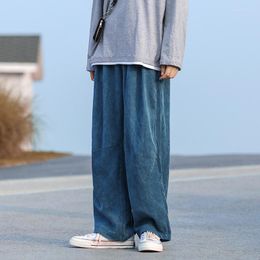 Men's Pants 2023 Men Corduroy Harajuku Wide Leg Overalls Mens Japanese Streetwear Sweatpants Male Korean Casual Joggers