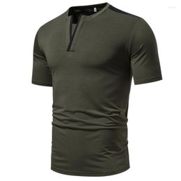 Men's T Shirts Euro Size Man Fashion Trend Tees 2023 Summer Men's Casual Y Letter Neckline Design Short Sleeve Black Grey Green T-Shirts