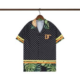 New Fashion Hawaii Floral Print Beach Shirts Men's Designer Silk Bowling Shirt Casual Hawaiian Shirts Men Summer Blouse Short Sleeve Loose M-3XL R8