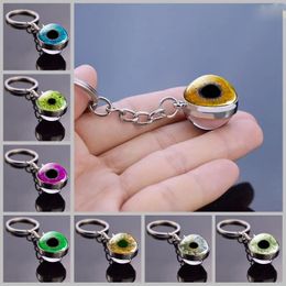 Keychains Human Eye Pattern Keychain Blue Pendant Violet Key Chain Jewelry Green Keyring