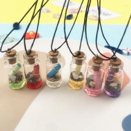 Pendant Necklaces Colors Stationery Conch Hipster Fashion Men In Grass Drifting Bottle Necklace For Women Creative Fine Jewelry Lover Gift