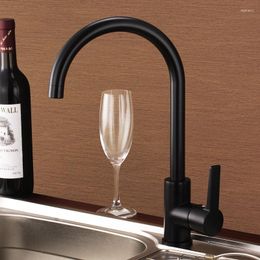 Kitchen Faucets Matte Black Deck Mounted Cold And Bathroom Sink Tap Washing Household Single Handle Hole