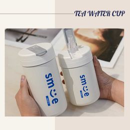 Thermoses Heat preservation cup net red Tonne children's heat preservation water cup stainless steel straw cup male and female student gift portable cup