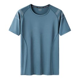 Men's T-Shirts Quick-Dry GYM Sports Streetwear Fashion Oversized 7XL 8XL 9XL T Shirt Blue White For 2023 Summer Short Sleeves Top Tees Tshirt P230516