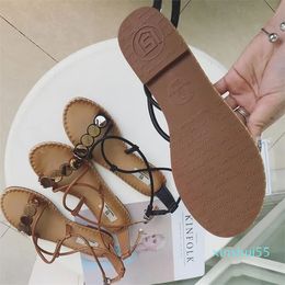 The new Korean version of the cross belt retro students simple fairy Roman sandals