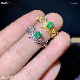 Cluster Rings KJJEAXCMY Fine Jewellery Natural Emerald 925 Sterling Silver Women Ring Support Test Cute