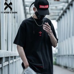 Men's T-Shirts 11 BYBB'S DARK Fashion Hip Hop T Shirt Men Oversized Streewear Harajuku Tops Tees Summer Chinese Embroidery Cotton Loose Shirts J230516