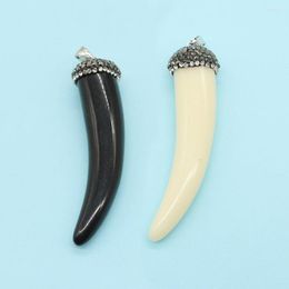 Charms 18x70mm 1pc Resin Artificial Wolf Tooth Spike Fashion Pendant Handmade Accessories Jewelry DIY Earring Necklace Earrings Charm