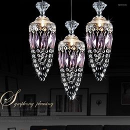 Pendant Lamps European Crystal Lamp Romantic Warm Dining Room Restaurant 3 Bar Creative Single Head Decorative Lighting