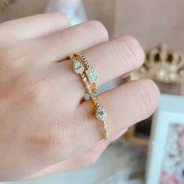 Band Rings Trendy Elegant Dainty Rings For Women Romantic Women's Ring Shiny Zircon Gold Colour Thin Finger Ring Jewellery for the gift