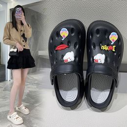 Sandals Cute Slippers Cartoon Baotou Two Wears Shit Feeling Hole Shoes Female Summer Leisure Thick Sole Anti Slip Sandals HA6332-5-04