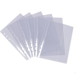 Card Holders 10pcs/set A5 Binder Holder PVC Pouch 6 Holes Transparent Bags Loose Leaf Storage Organizer Pockets