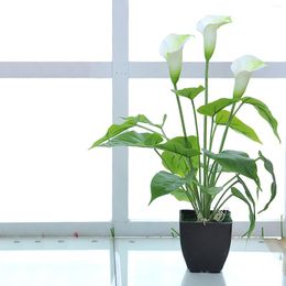 Decorative Flowers Bonsai Simulation Plant Green Calla Flower Artificial Babies Breath Bulk