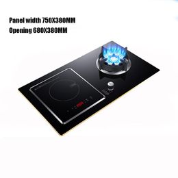 Combos 7.0KW Household SingleBurner Gas Stove/Single Induction Cooker/Electric Dual Purpose Stove/Toughened Glass Panel