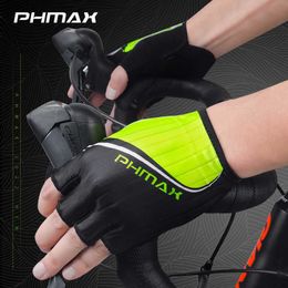 Sports Gloves PHMAX Bike Gloves Half Finger Shockproof Breathable MTB Bicycle Sports Gloves Men Women Cycling Gloves P230516