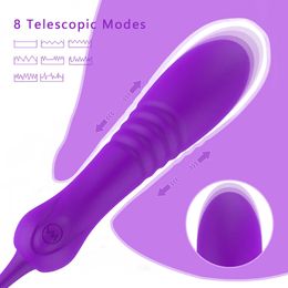 NXY Vibrators Wireless Remote Control Telescopic Vibrator for Women 8 Mode Thrusting & Vibration Gspot Stimulator Quick Orgasm Erotic Products 230508