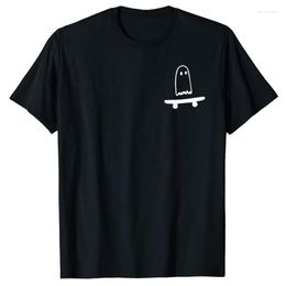 Men's T Shirts Ghost Skateboard Lazy Halloween Costume Funny Skateboarding T-Shirt Graphic Tee Tops Short Sleeve Blouses