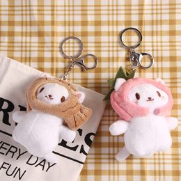 1Pc Cute Snapper Head Set Keychain Cat Plush Action Figure Key Chain Doll Pendant Bag Accessories Baby Keyring